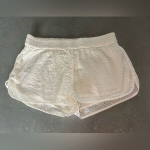 aerie cream eyelet lace shorts